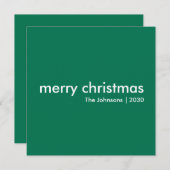聖降誕祭 |ミニマルモダンリストグリーンスカンジ シーズンカード (正面/裏面)