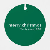 聖降誕祭 |ミニマルモダンリストグリーンスカンジ メタルオーナメント (正面)