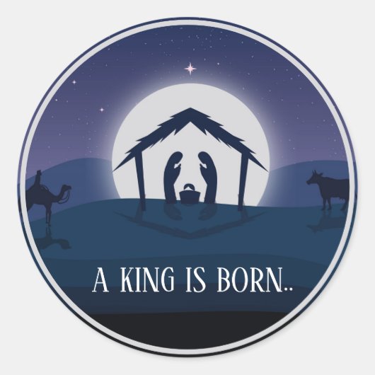 聖降誕祭Aキング生まれだ ラウンドシール (正面)