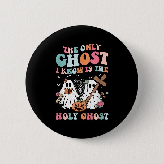聖霊だけが知ってる幽霊 ハロウィン 缶バッジ (正面)
