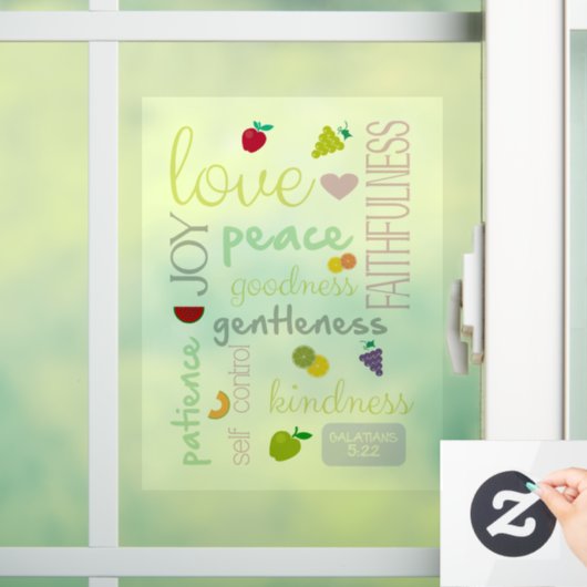 聖霊のかわいいクリスチャン信仰の果実 ウィンドウサイン (ホーム)