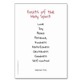 聖霊の果実の祈りの言葉カード テーブルナンバー (裏面)