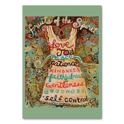 聖霊の果実の祈りの言葉カード テーブルナンバー (正面)