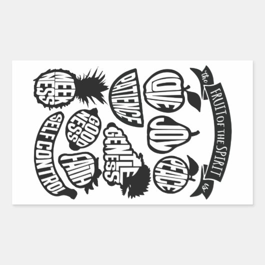 聖霊の果実 – クリスチャン 長方形シール (正面)