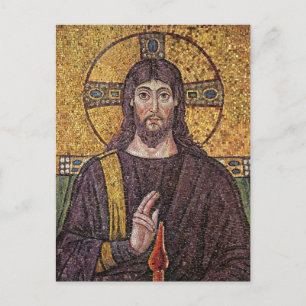 聖霊の炎のイエス・キリスト モザイク ポストカード