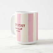 聖霊の祈りの崇拝ピンクストライプレタリング コーヒーマグカップ (正面左)