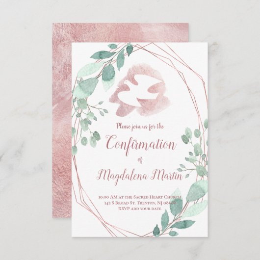 聖霊の葉のフレームの確認 招待状 (正面/裏面)