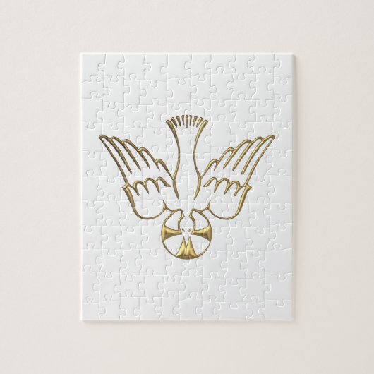 聖霊の象徴の黄金の降下 ジグソーパズル (縦)