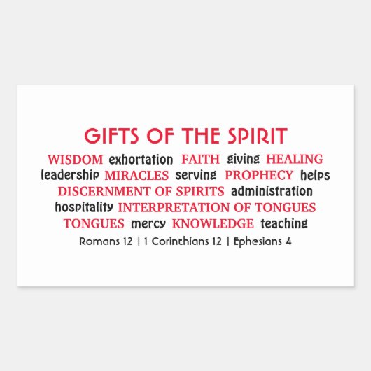 聖霊の賜物 |感動的 | |クリスチャン 長方形シール (正面)