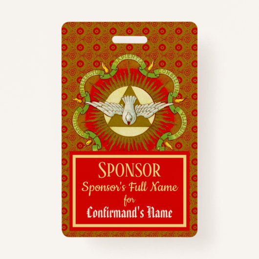 聖霊の贈り物(BK 026) – スポンサー バッジ (正面)