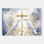 聖霊の鳩とクロス・ギフト・ラップ ラッピングペーパーシート (正面3)