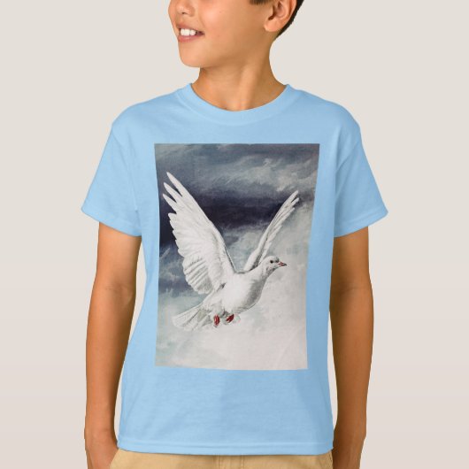 聖霊の鳩の宗教的確認と平和 Tシャツ (正面)