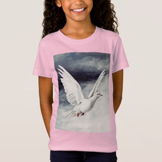 聖霊の鳩の宗教的確認と平和 Tシャツ (正面)