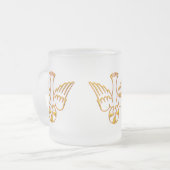 聖霊の黄金の3-Dルック降下 フロストグラスマグカップ (正面左)