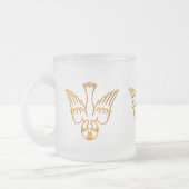 聖霊の黄金の3-Dルック降下 フロストグラスマグカップ (左)