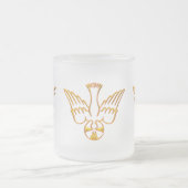 聖霊の黄金の3-Dルック降下 フロストグラスマグカップ (中央)