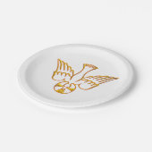 聖霊の黄金の3-Dルック降下 ペーパープレート (アングル)