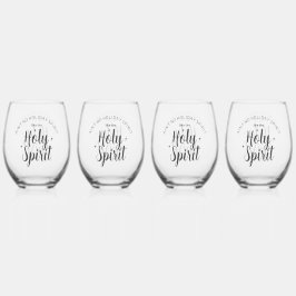 聖霊クリスマス宗教的クリスチャン引用文 ステムなしワイングラス