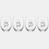 聖霊クリスマス宗教的クリスチャン引用文 ステムなしワイングラス (裏面)