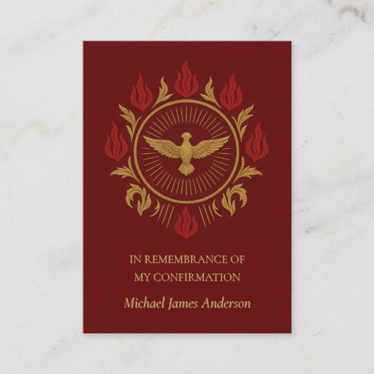 聖霊サクラメント確認聖カード – エンクロージャーカード (正面)