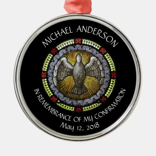 聖霊ステンドグラス確認RCIA メタルオーナメント (正面)