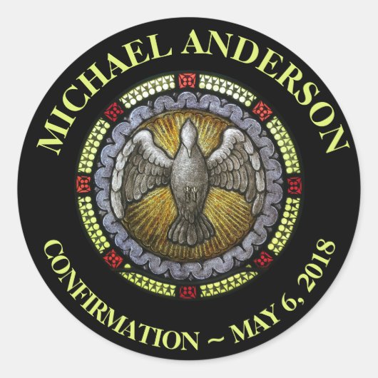 聖霊ステンドグラス確認RCIA ラウンドシール (正面)