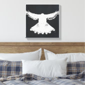 聖霊ドーブデザイン漫画スタイルNo. 2ブラック キャンバスプリント (インサイチュ (寝室))