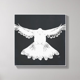 聖霊ドーブデザイン漫画スタイルNo. 2ブラック キャンバスプリント