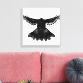聖霊ドーブデザイン漫画スタイルNo. 3ブラック キャンバスプリント (インサイチュ (リビング))