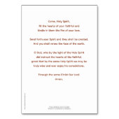 聖霊バードオブファイア祈りの言葉カード テーブルナンバー (裏面)