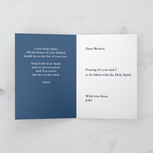 聖霊来祈りの言葉追加ネームカード カード (内部)
