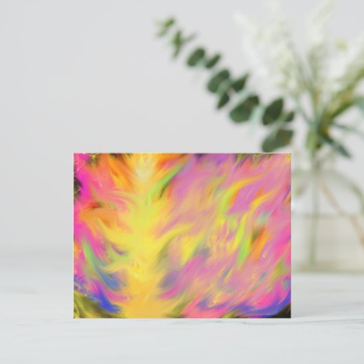 聖霊火キリスト教預言的抽象芸術芸術 ポストカード (スタンド正面)