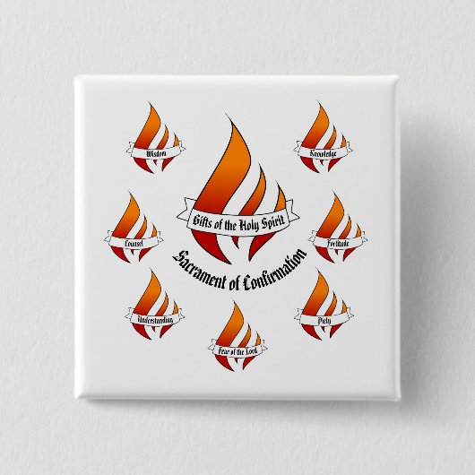 聖霊確認の一般的な贈り物 缶バッジ (正面)