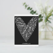 聖霊衣服（ユースGP）黒ハート/白文字 ポストカード (スタンド正面)