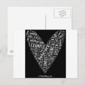 聖霊衣服(Youth Gp)ブラックハート/ホワイト文字 ポストカード (正面/裏面)