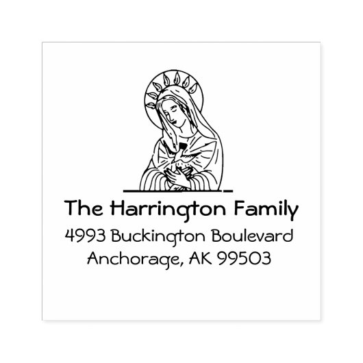 聖霊賛美ヴァージンマリー差出人住所 ラバースタンプ (インプリント)