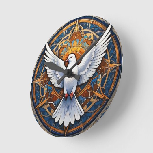 聖霊（鳩） 1 ラウンド壁時計 (傾斜)