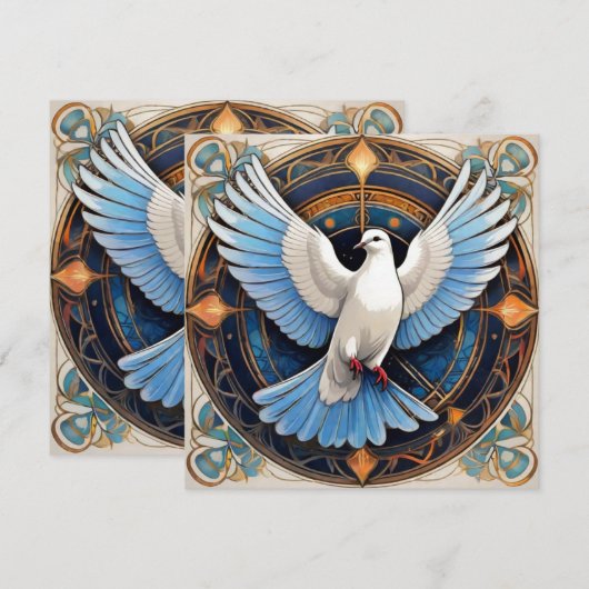 聖霊（鳩） 2 サンキューカード (正面/裏面)