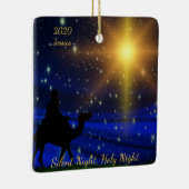聖静か夜の名パーソナライズされた年クリスマス セラミックオーナメント (右)