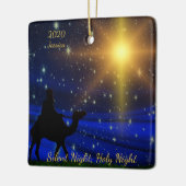 聖静か夜の名パーソナライズされた年クリスマス セラミックオーナメント (左)