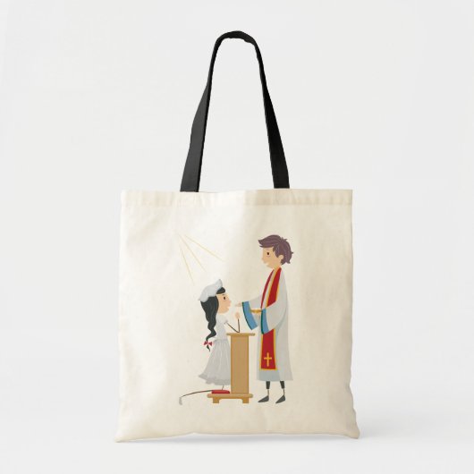 聖餐のトートバックを受け取っている女の子 トートバッグ (正面)