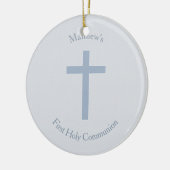 聖餐のパステル調の青い十字 セラミックオーナメント (左)