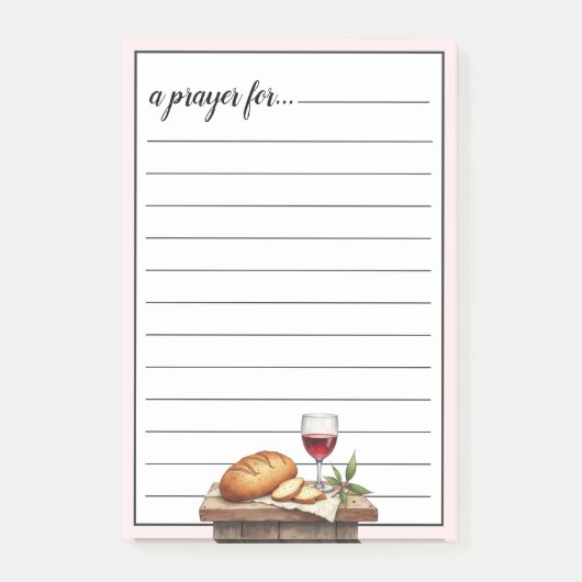 聖餐のパンと葡萄酒 戦いのための祈り ポストイット (正面)