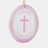 聖餐のピンクの水彩画 セラミックオーナメント (右)