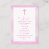 聖餐のピンクの水彩画 名刺 (裏面)