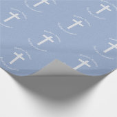 聖餐の青いつる植物は縞で飾り、 ラッピングペーパー (角)