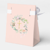 聖餐ピンクのバラの花輪 フローラル フェイバーボックス (裏面サイド)