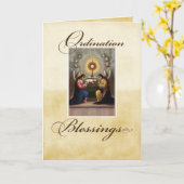 聖餐式おめでとう天使を祭壇に カード (黄色い花)