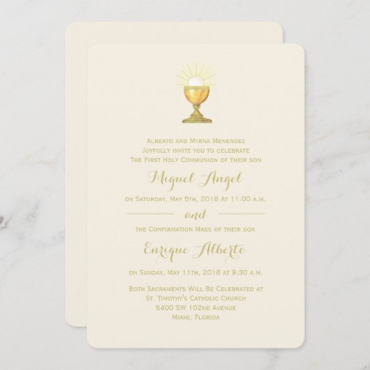 聖餐式と確認の聖餐式 招待状 (正面/裏面)