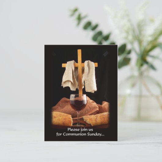 「聖餐式にご参加ください」はがき ポストカード (スタンド正面)